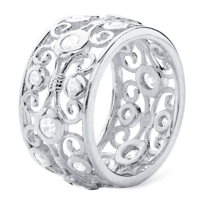 DiamonArt® Womens 1 CT. T.W. White Cubic Zirconia Sterling Silver Cocktail Ring
