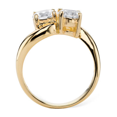 DiamonArt® Womens CT. T.W. White Cubic Zirconia 14K Gold Over Silver Cocktail Ring