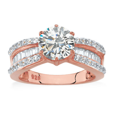 Womens 3 CT. T.W. White Cubic Zirconia 18K Rose Gold Over Silver ...