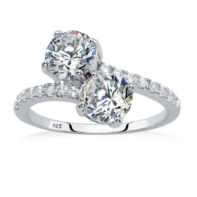 DiamonArt® Womens 2 3/4 CT. T.W. White Cubic Zirconia Sterling Silver Cocktail Ring