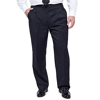 Stafford® Pleated Tuxedo Pants–Big & Tall, Color: Black - JCPenney