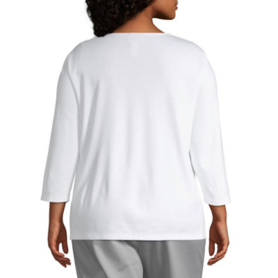 Alfred Dunner Native New Yorker Embroidered Yoke T-Shirt - Plus