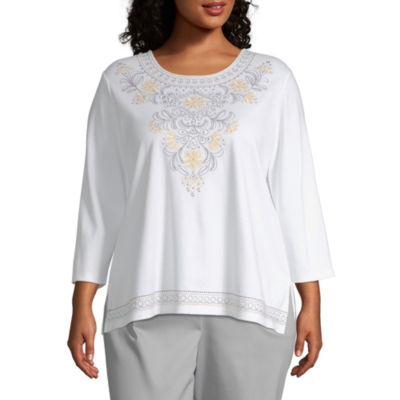 Alfred Dunner Native New Yorker Embroidered Yoke T-Shirt - Plus