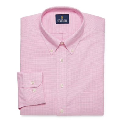 stafford travel oxford mens button down collar long sleeve wrinkle free stretch dress shirt