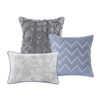 Madison Park Raven 6-Pc Printed Quilt Set With Throw Pillows