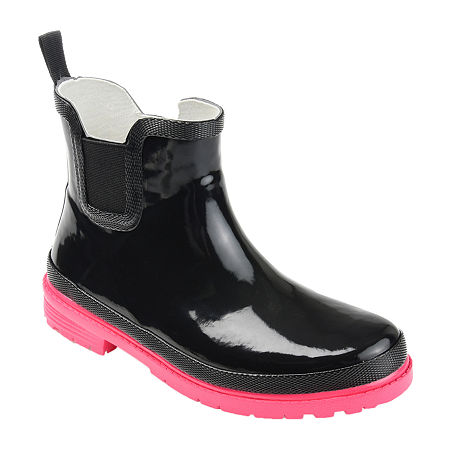 Journee Collection Womens Tekoa Block Heel Rain Boots, 5 1/2 Medium, Black