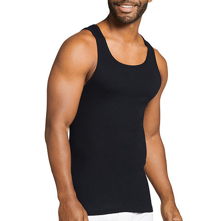 Jockey Cool + Durable Mens 4 Pack Tank, X-large, Black