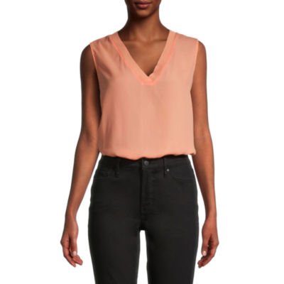 Worthington Womens V Neck Sleeveless Tank Top JCPenney