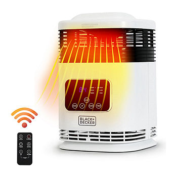 Black+Decker 360° Surround Ceramic Heater with Digital Display and Remote  Control, Color: White - JCPenney