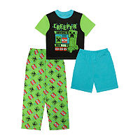 Little & Big Boys 3-pc. Minecraft Pajama Set, 8, Green
