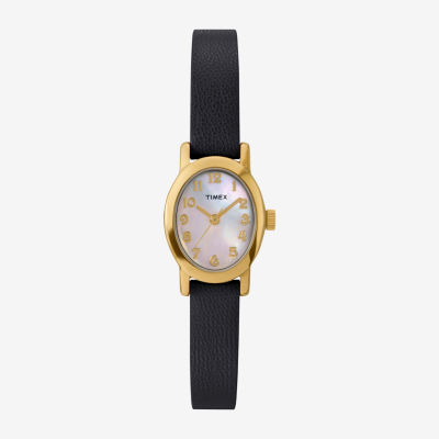 Timex Womens Black Leather Strap Watch Tw2w82600jt