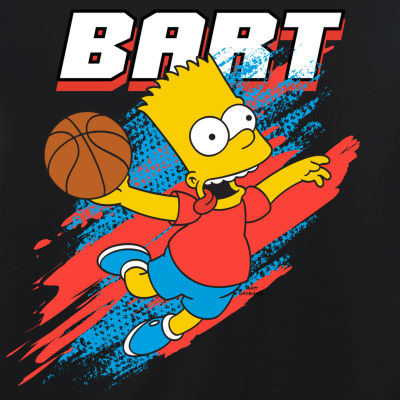 Bart Little & Big Kid Boys Crew Neck Short Sleeve Regular Fit The Simpsons Graphic T-Shirt