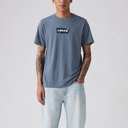 Levi's Mens Crew Neck Short Sleeve Regular Fit Graphic T-Shirt, X-large, Blue