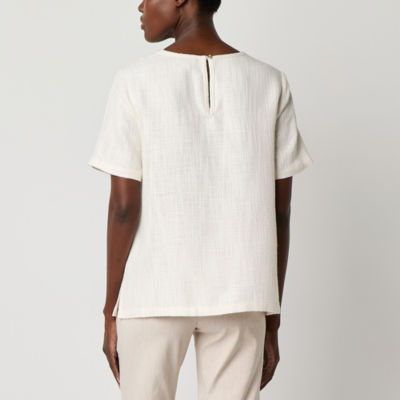 Liz Claiborne Womens Crew Neck Short Sleeve T-Shirt