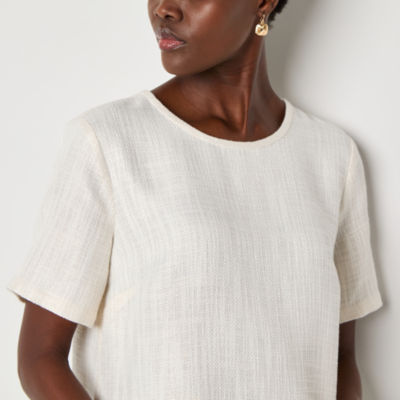 Liz Claiborne Womens Crew Neck Short Sleeve T-Shirt