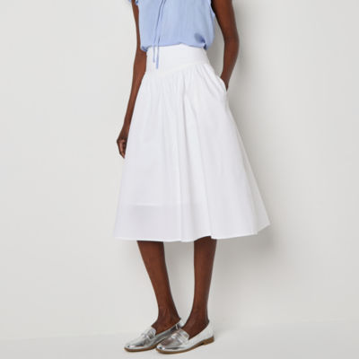 Liz Claiborne Womens Mid Rise Midi A-Line Skirt