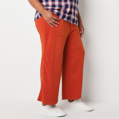 St. John's Bay Womens Plus Wide Leg High Rise Capri Pant