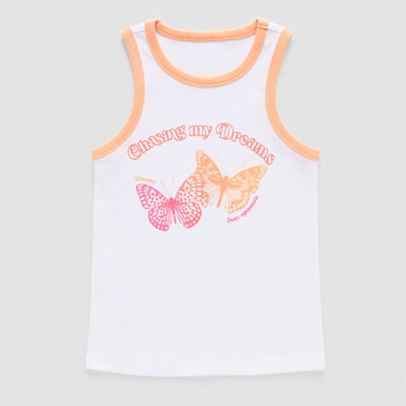 Thereabouts Little & Big Girls Round Neck Tank Top, 2x-large  Plus, White