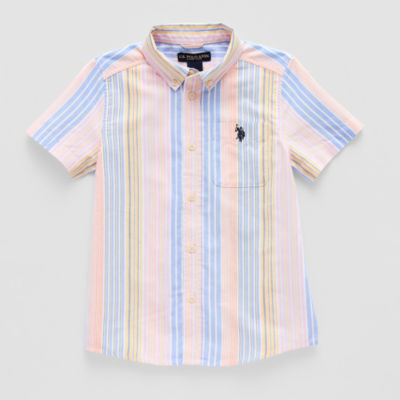 U.S. Polo Assn. Little & Big Kid Boys Short Sleeve Classic Fit Embroidered Button-Down Shirt