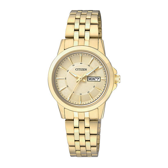 Citizen® Everyday Womens Gold-Tone Stainless Steel Bracelet Watch EQ0603-59P