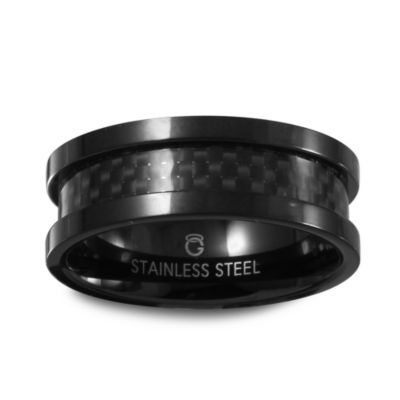 Mens 8MM Stainless Steel Wedding Band