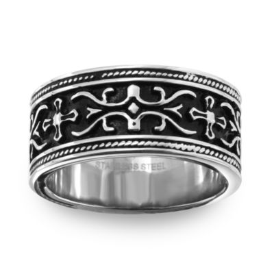 Mens 9M Stainless Steel Wedding Band