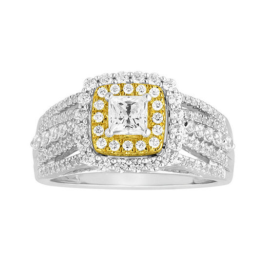 I Said Yes™ 1 CT. T.W. Diamond Double-Frame Two-Tone Gold Bridal Ring
