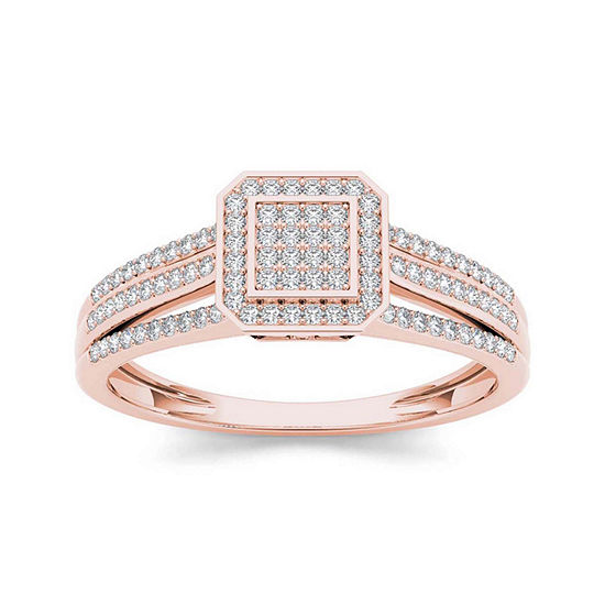 1/4 CT. T.W. Diamond 10K Rose Gold Engagement Ring