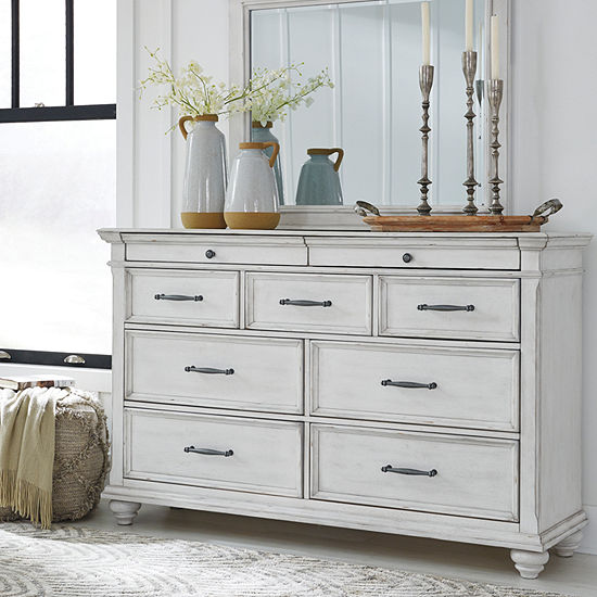 Signature Design by Ashley® Kaelyn Dresser and Mirror, Color: Whitewash ...