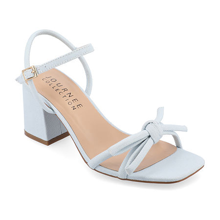 Journee Collection Womens Meryl Heeled Sandals, 6 Medium, Blue