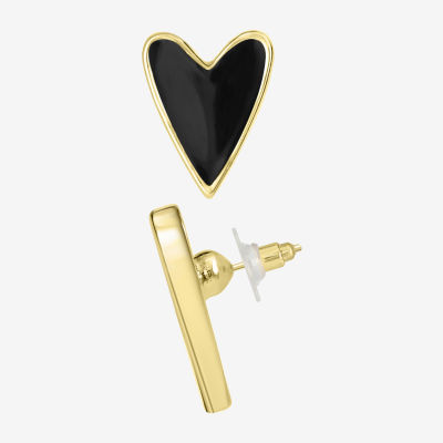 Bijoux Bar Delicates Gold Tone 11mm Heart Stud Earrings