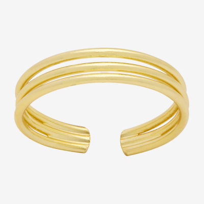 Itsy Bitsy Triple Row Adjustable 18K Gold Over Silver Toe Ring