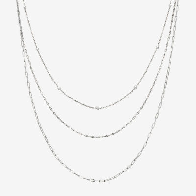 Silver Reflections 16/18/20 Inch 3-pc. Pure Silver Over Brass 20 Inch Link Necklace Set