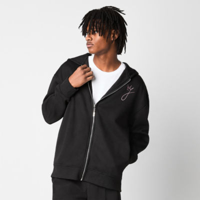Johnny Wujek for JCPenney Mens Hoodie, Color Black Prism Pink JCPenney