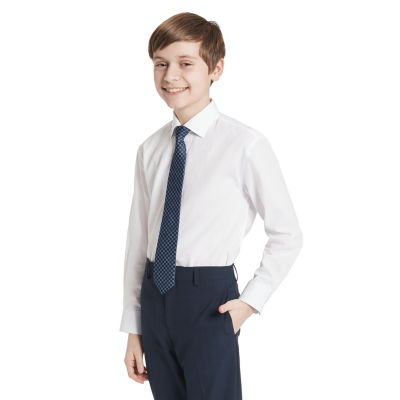 Collection By Michael Strahan Big Boys Spread Collar Long Sleeve Shirt + Tie Set