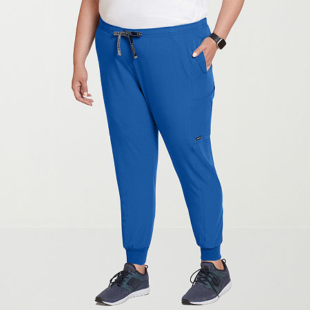 Jockey 2520 Cargo 4-Pocket Womens Plus Stretch Fabric Scrub Pants, Xx-large, Blue