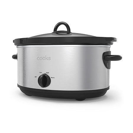 Cooks 6qt Manual Slow Cooker, One Size, Stainless Steel