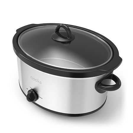 Cooks 6qt Manual Slow Cooker, One Size, Stainless Steel