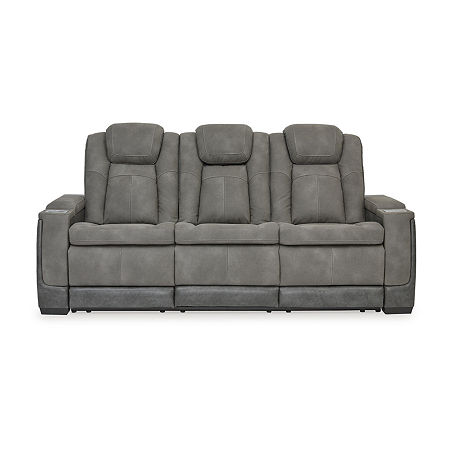 Signature Design By Ashley Next-Gen DuraPella Dual Power Track Arm Reclining Sofa, One Size, Gray