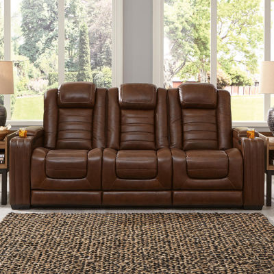 Signature Design By Ashley® Backtrack Dual Power Leather Reclining Sofa