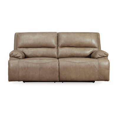 Signature Design By Ashley® Ricmen Dual Power Leather Reclining Sofa