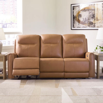 Signature Design By Ashley® Tryanny Triple Power Leather Reclining Sofa