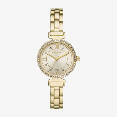 Geneva Womens Crystal Accent Gold Tone Bracelet Watch Fmdjm293