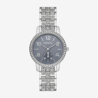 Geneva Womens Crystal Accent Silver Tone Bracelet Watch Fmdjm294