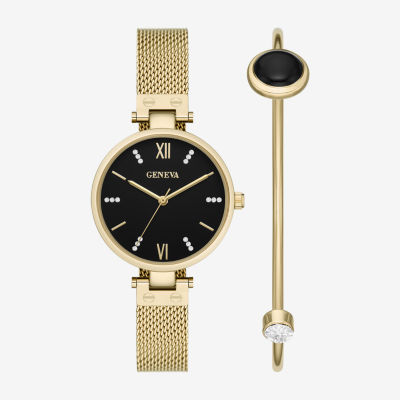 Geneva Womens Crystal Accent Gold Tone Stainless Steel Bracelet Watch Fmdjm297