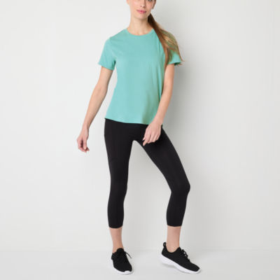 Xersion Womens Cotton Crew Neck Short Sleeve T-Shirt Tall
