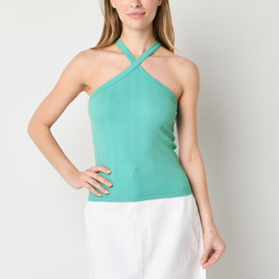 a.n.a Womens Halter Neck Sleeveless Tank Top, Color: Meadowbrook - JCPenney