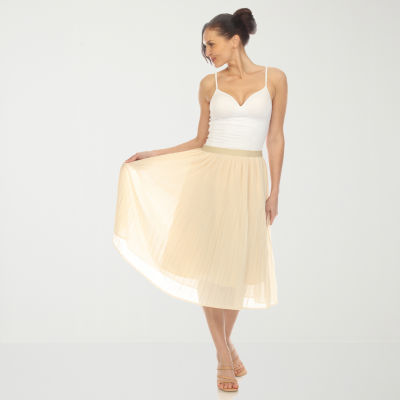 White Mark Womens Midi Flared Skirt