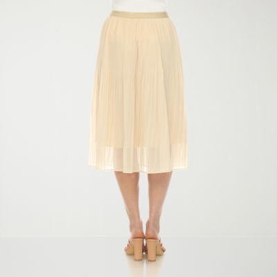 White Mark Womens Midi Flared Skirt