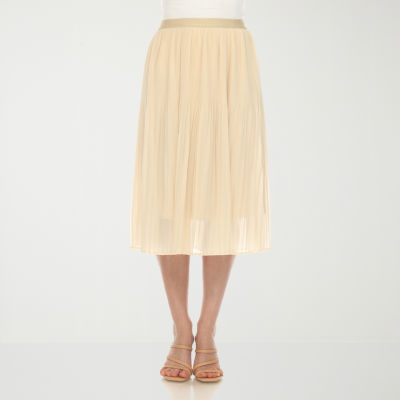 White Mark Womens Midi Flared Skirt